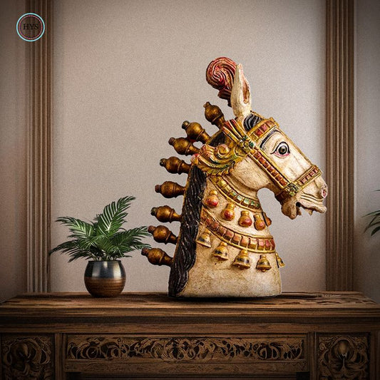 Regal Bengal Horse Head Sculpture Handcrafted Heritage Art for Your Home"